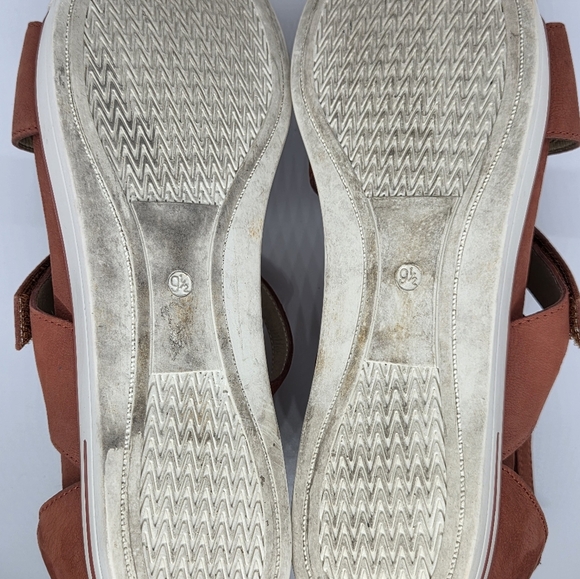 Eileen Fisher Sally Orange Nubuck Leather Strappy Sandals Sz 9.5 Summer Casual - Picture 11 of 14